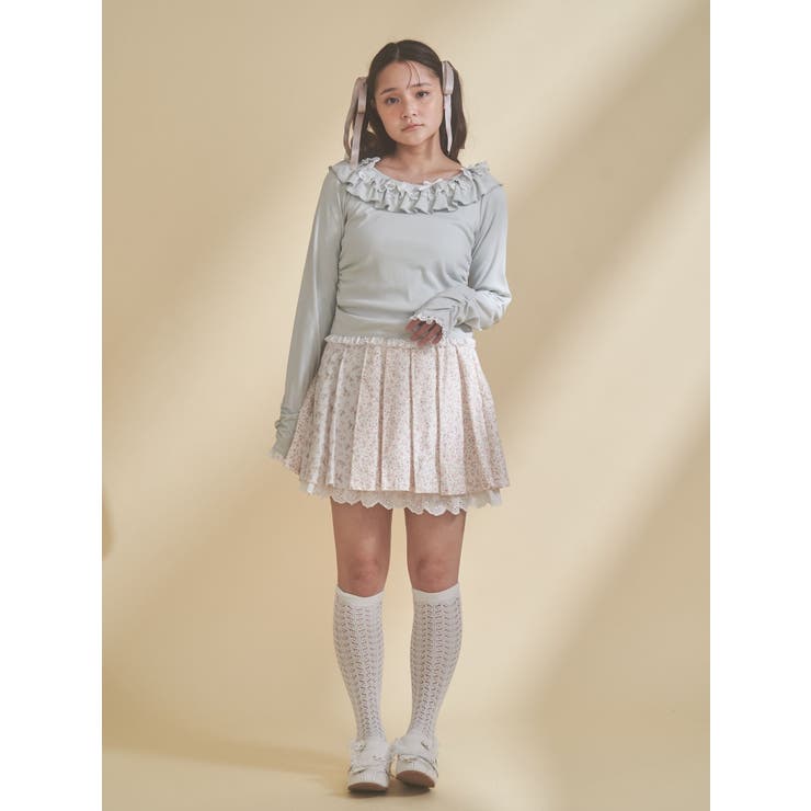 flowerアソートプリーツミニスカート | merry jenny | 詳細画像8 