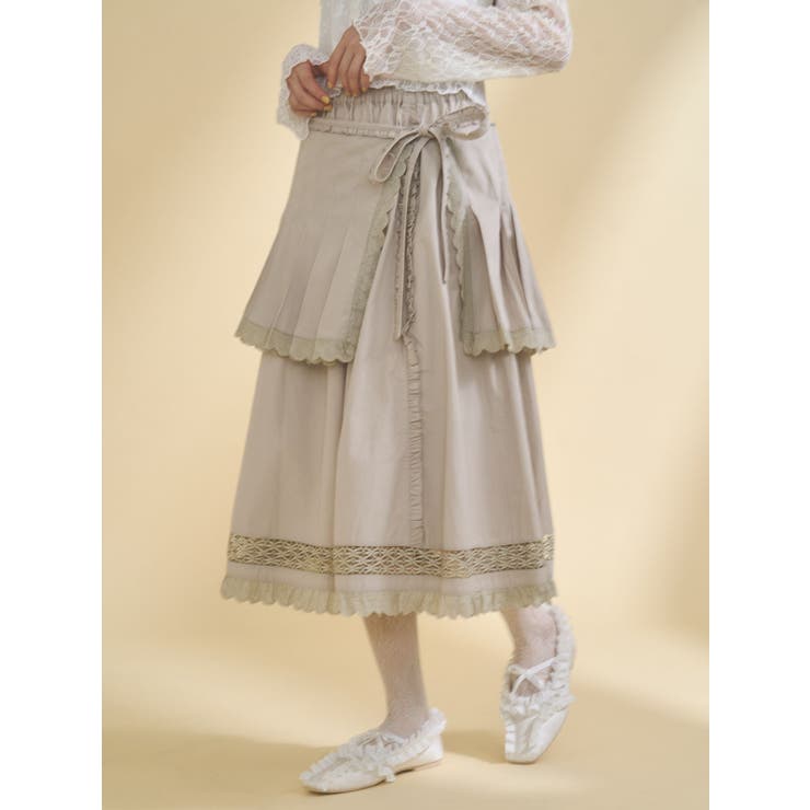 pleats apron layered skirt | merry jenny | 詳細画像10 