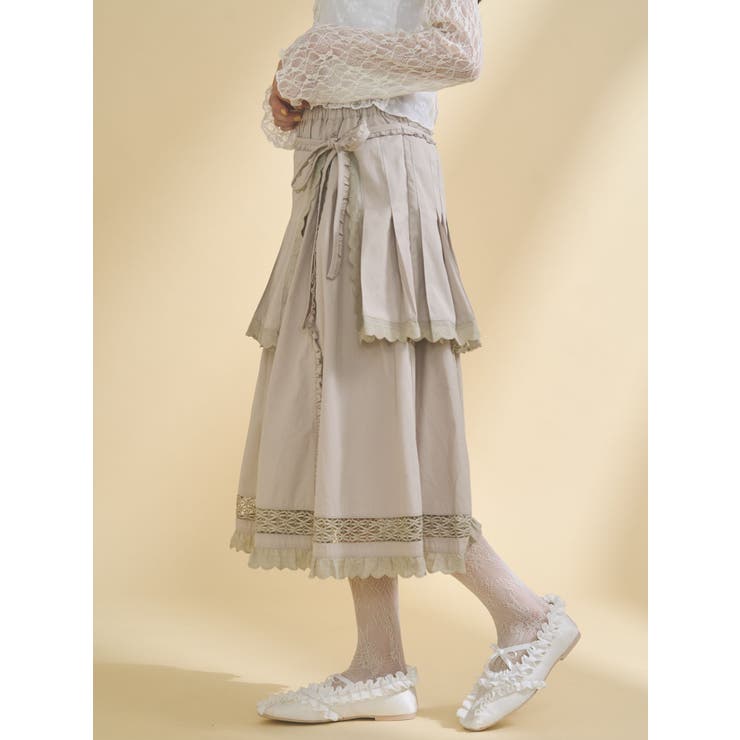 pleats apron layered skirt | merry jenny | 詳細画像11 