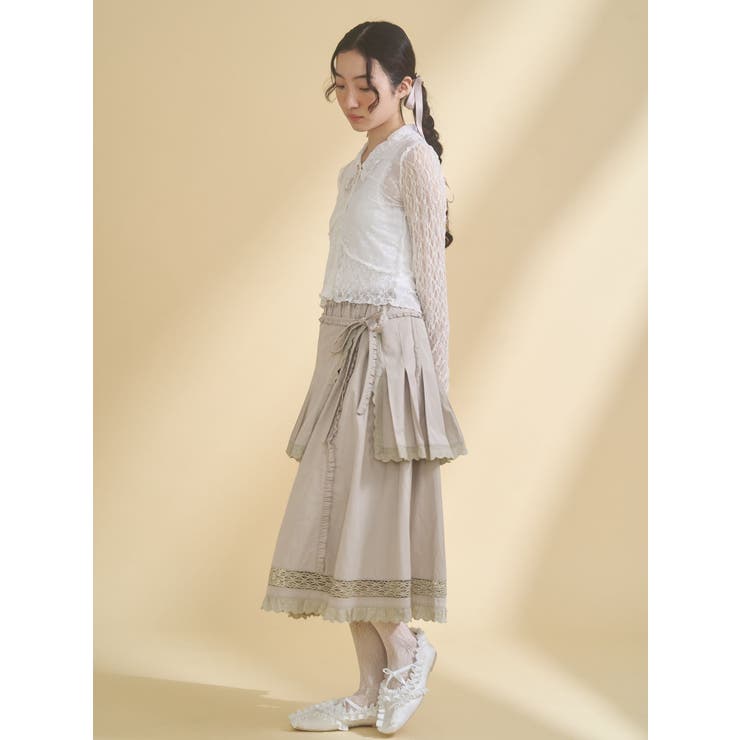 pleats apron layered skirt | merry jenny | 詳細画像13 