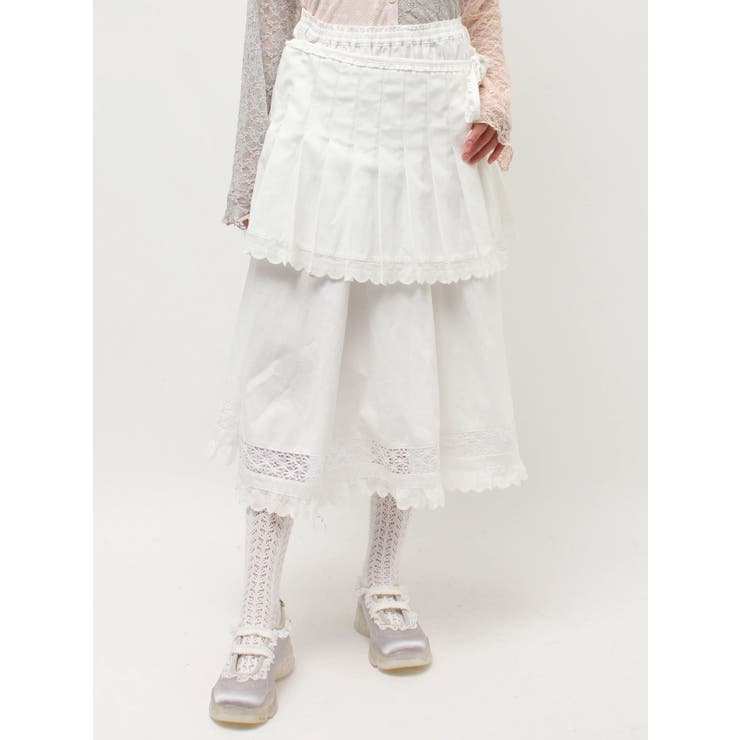 pleats apron layered skirt | merry jenny | 詳細画像26 