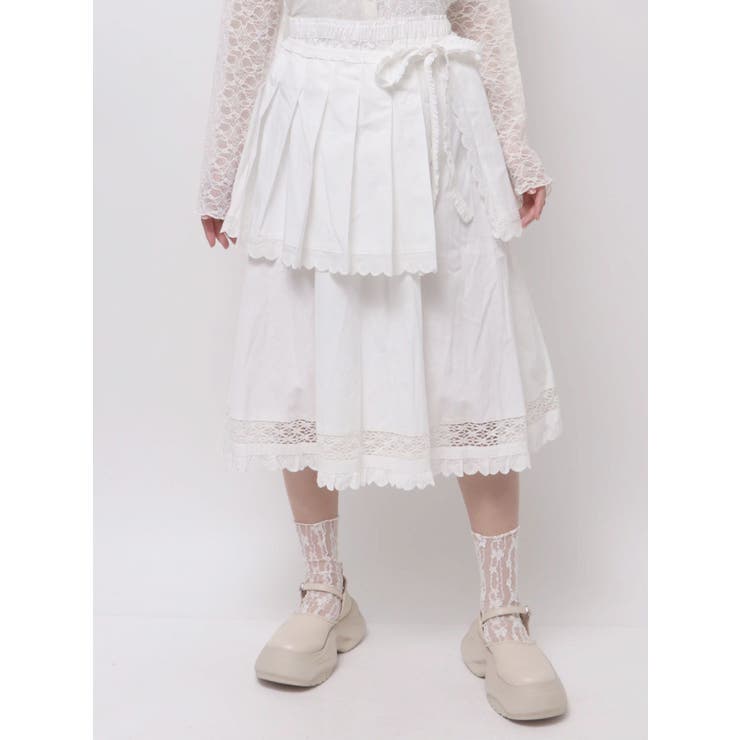 pleats apron layered skirt | merry jenny | 詳細画像27 