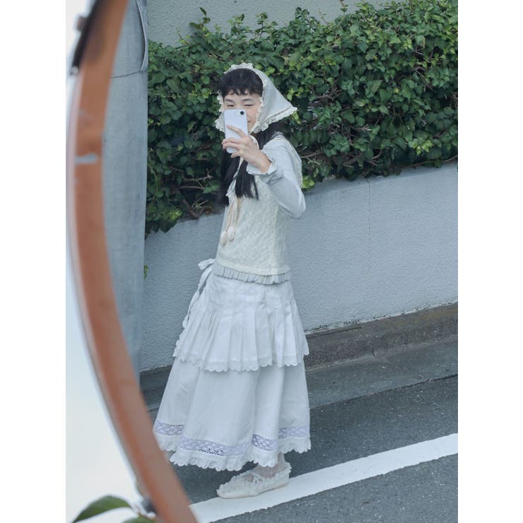 pleats apron layered skirt | merry jenny | 詳細画像4 