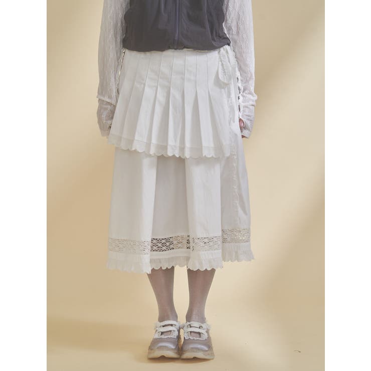 pleats apron layered skirt | merry jenny | 詳細画像5 