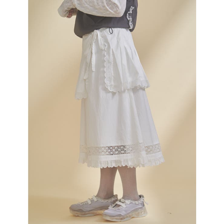 pleats apron layered skirt | merry jenny | 詳細画像6 