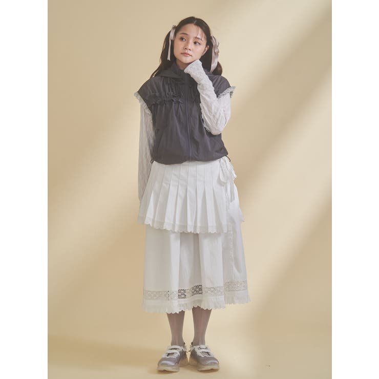 pleats apron layered skirt | merry jenny | 詳細画像8 