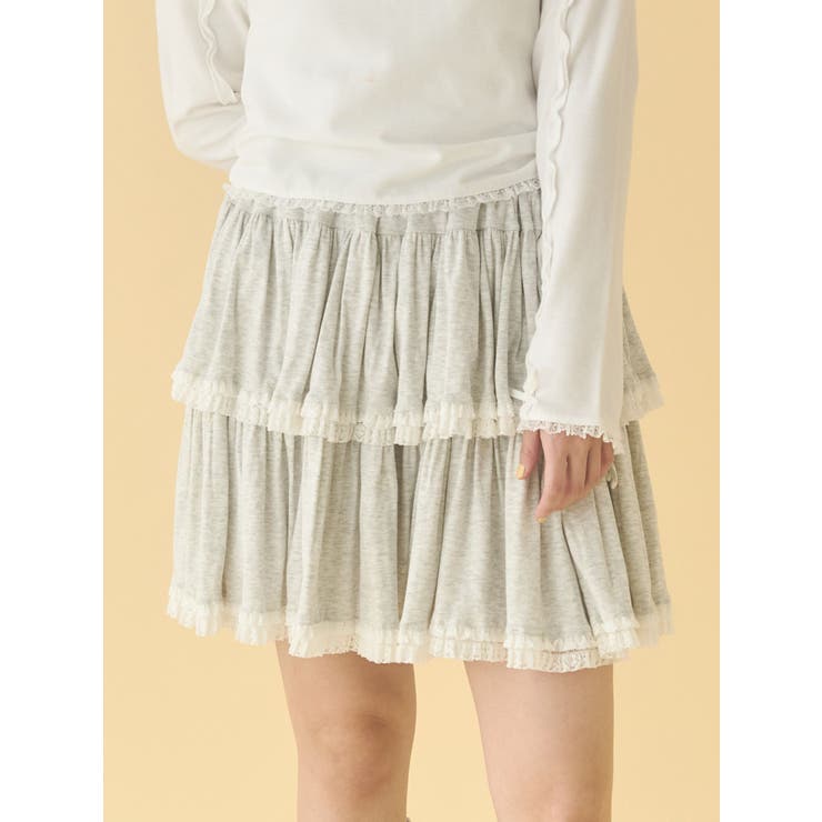 グレー | カットティアードミニスカート | merry jenny