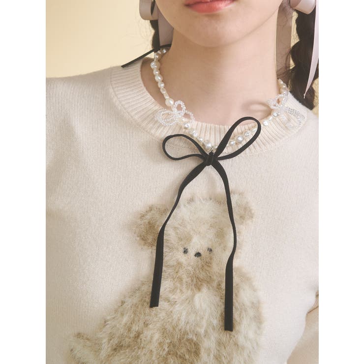 ribbon pearl choker | merry jenny | 詳細画像1 