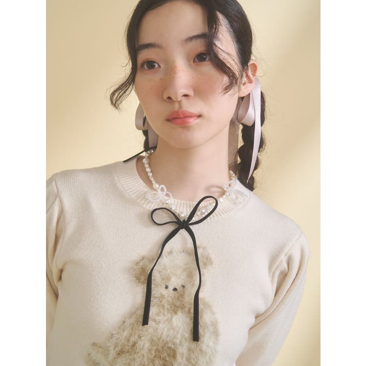 ribbon pearl choker | merry jenny | 詳細画像2 