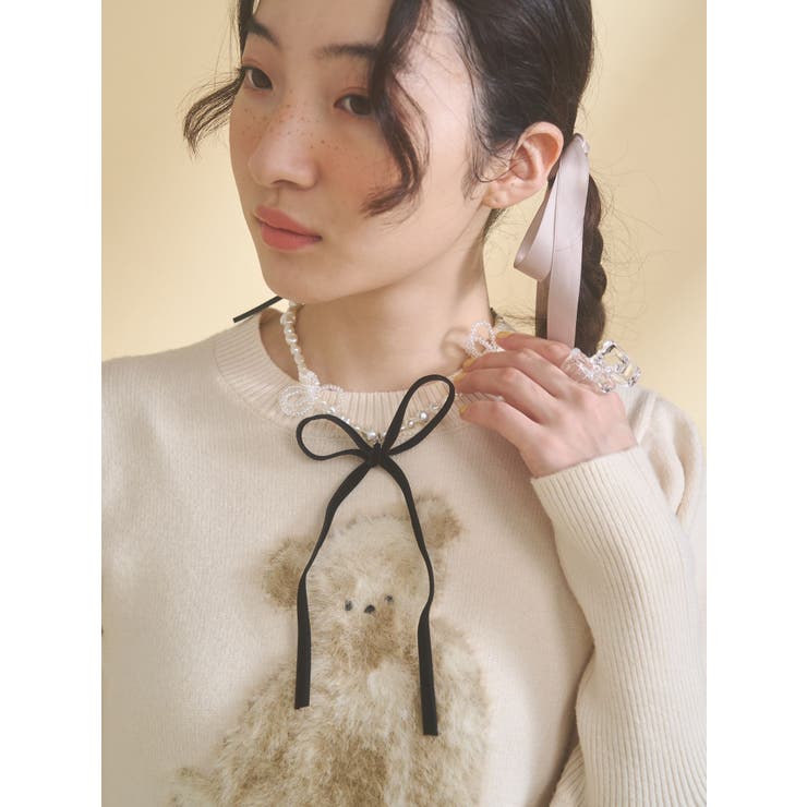 ribbon pearl choker | merry jenny | 詳細画像3 