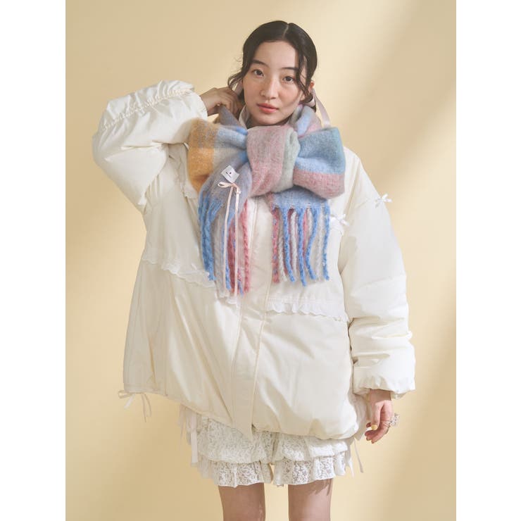 fluffy ribbonチェックマフラー | merry jenny | 詳細画像11 