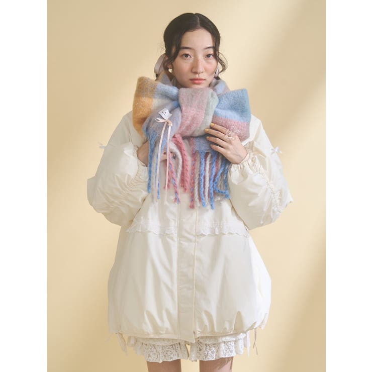 fluffy ribbonチェックマフラー | merry jenny | 詳細画像12 