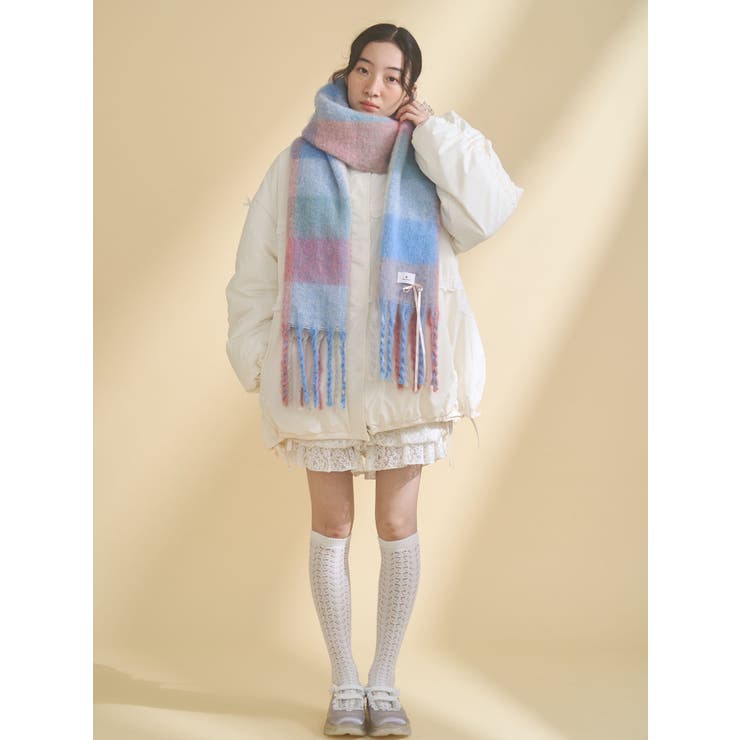 fluffy ribbonチェックマフラー | merry jenny | 詳細画像17 