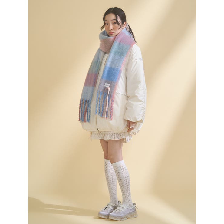 fluffy ribbonチェックマフラー | merry jenny | 詳細画像18 