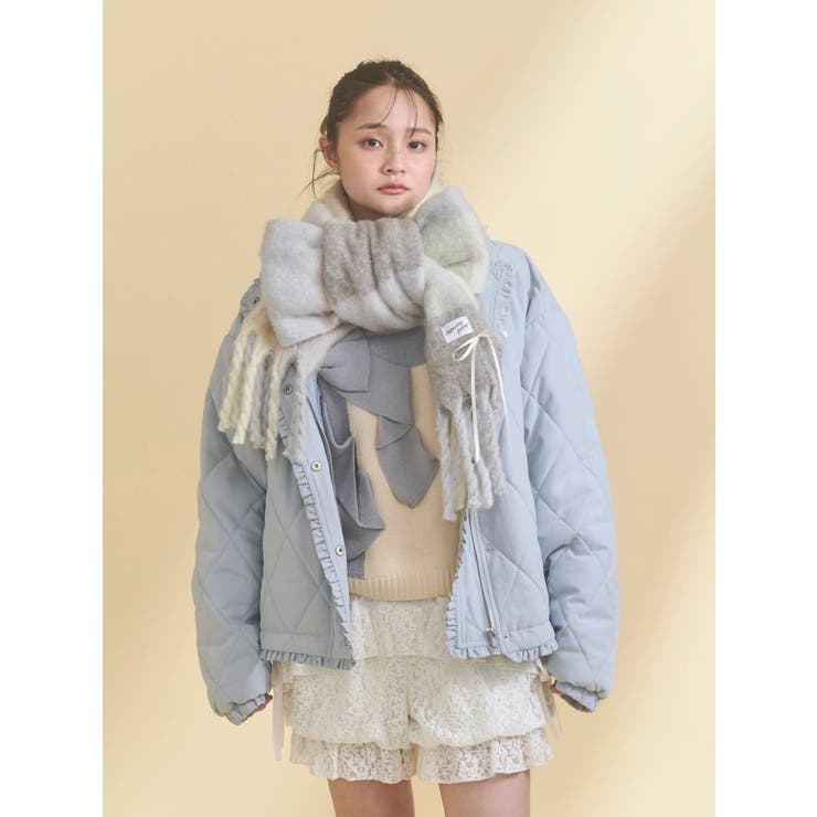 fluffy ribbonチェックマフラー | merry jenny | 詳細画像21 