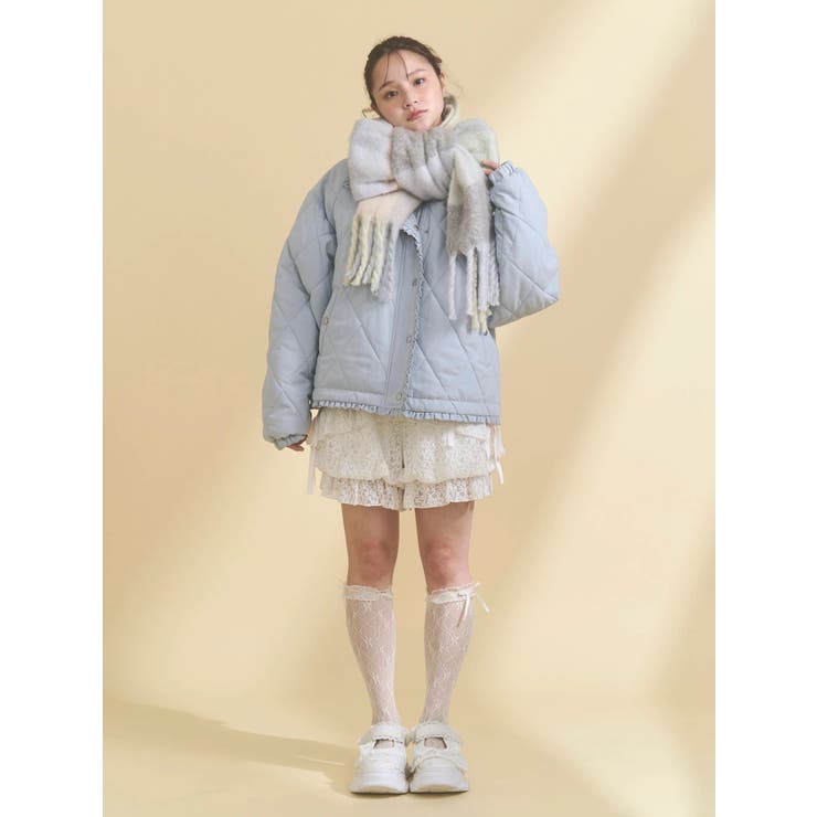 fluffy ribbonチェックマフラー | merry jenny | 詳細画像22 