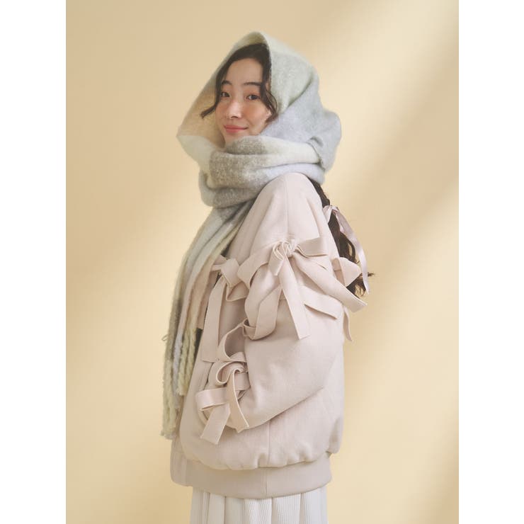 fluffy ribbonチェックマフラー | merry jenny | 詳細画像6 