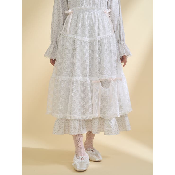 シアーレースフレアスカート | merry jenny | 詳細画像1 