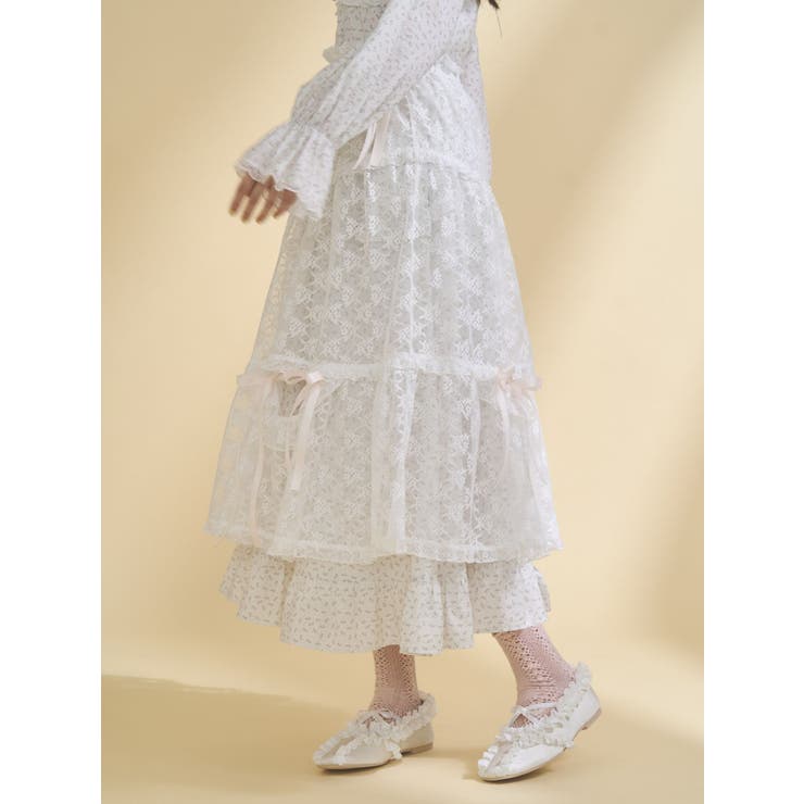 シアーレースフレアスカート | merry jenny | 詳細画像10 