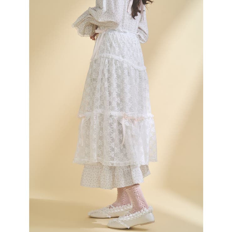 シアーレースフレアスカート | merry jenny | 詳細画像11 