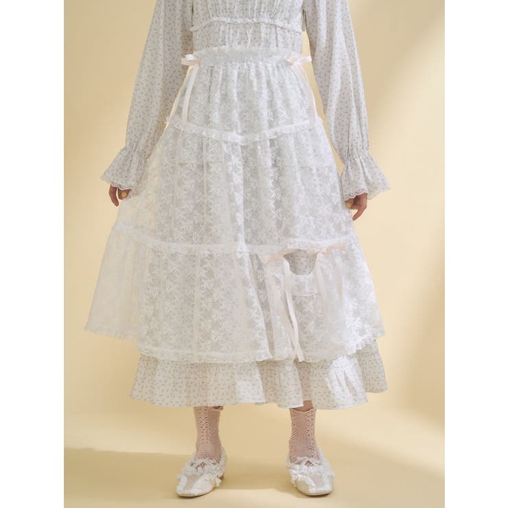 シアーレースフレアスカート | merry jenny | 詳細画像9 