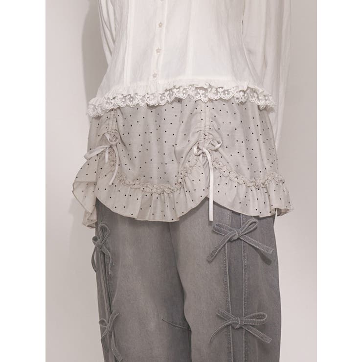 グレー | airy lace apron | merry jenny