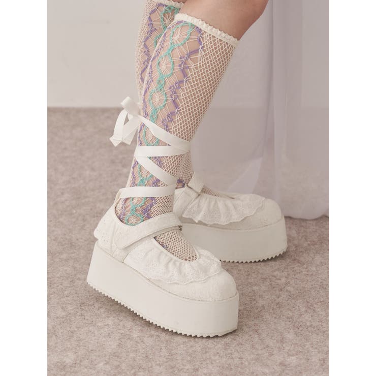 フリルレースアップ厚底スニーカー | merry jenny | 詳細画像1 