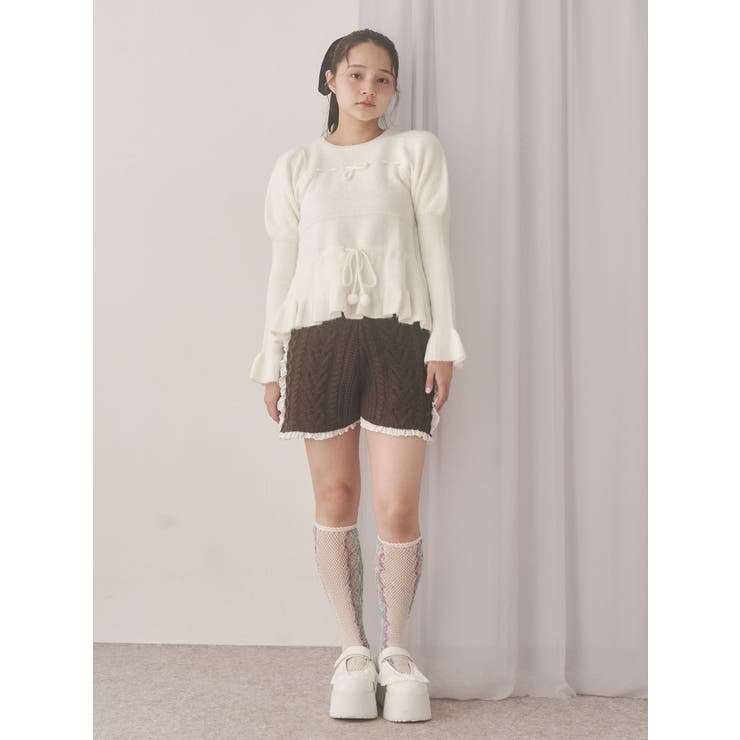 フリルレースアップ厚底スニーカー | merry jenny | 詳細画像8 