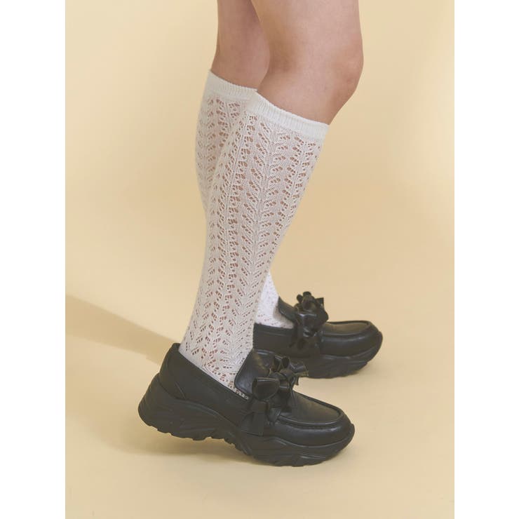 ブラック | ribbonプラットフォームスニーカー | merry jenny