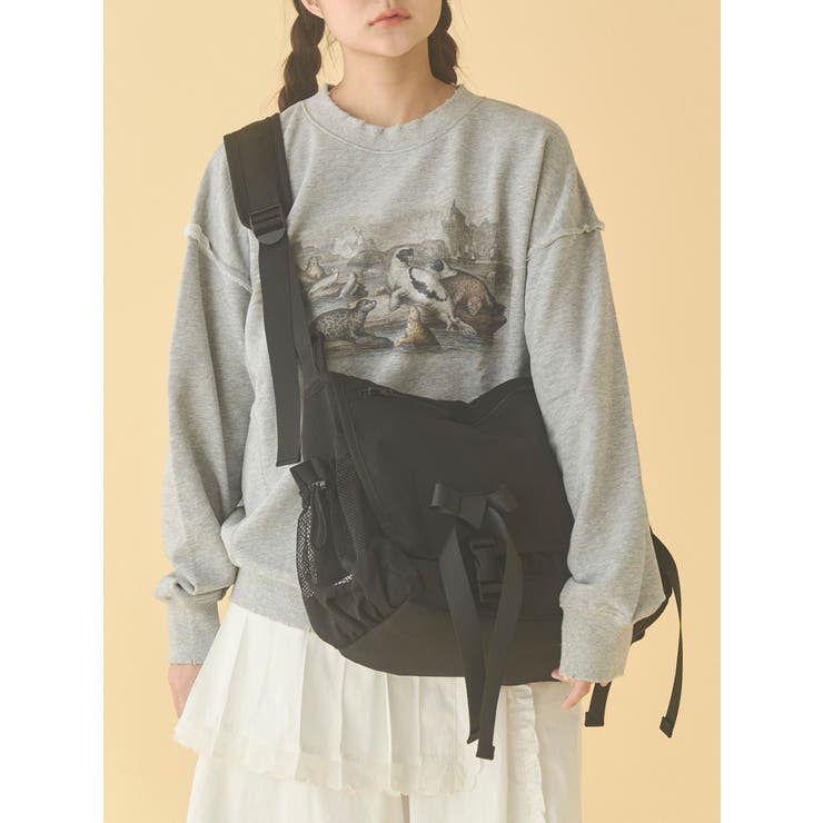 ブラック | ribbon messenger bag | merry jenny