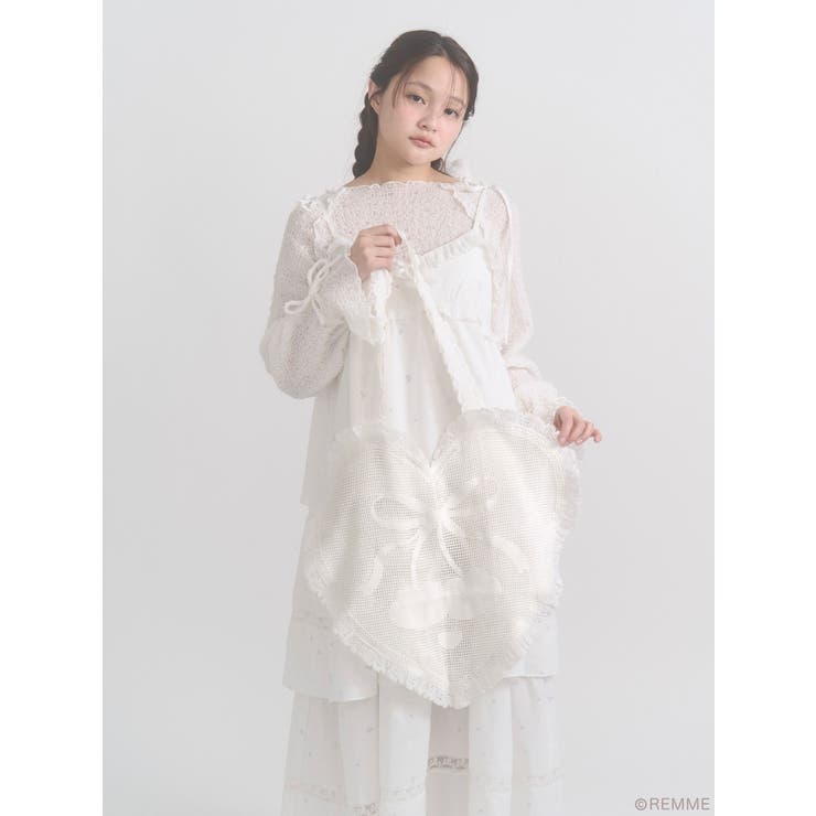 Cherry heart knit tote | merry jenny | 詳細画像1 