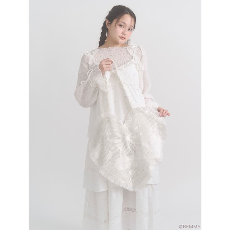 Cherry heart knit tote | merry jenny | 詳細画像3 