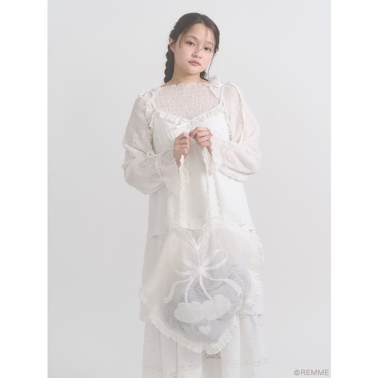 Cherry heart knit tote | merry jenny | 詳細画像7 