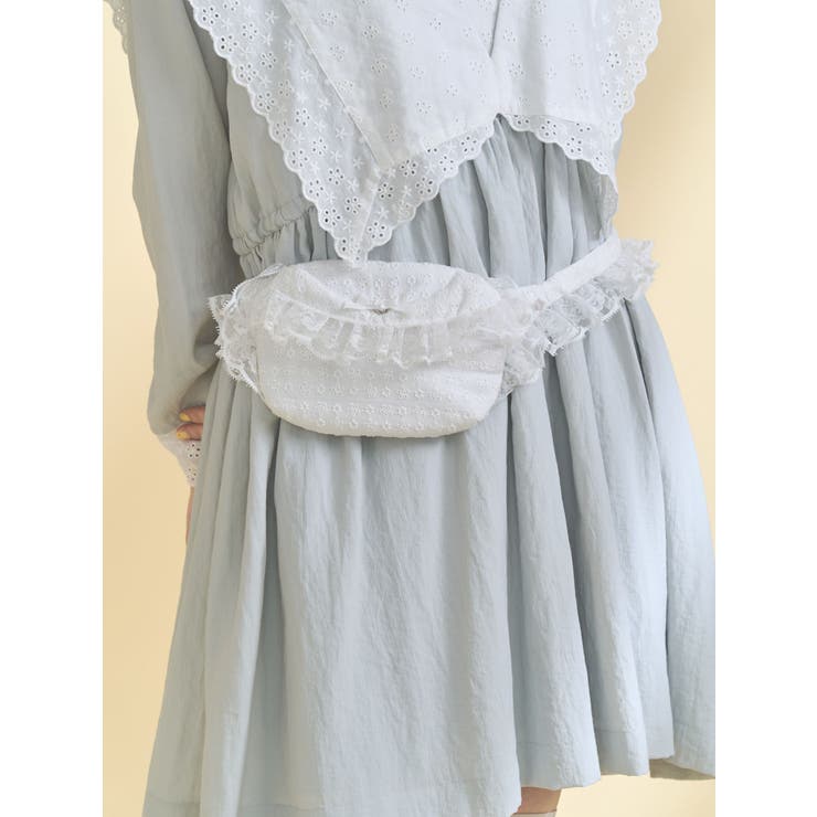 オフホワイト | cotton lace ウエストポーチ | merry jenny