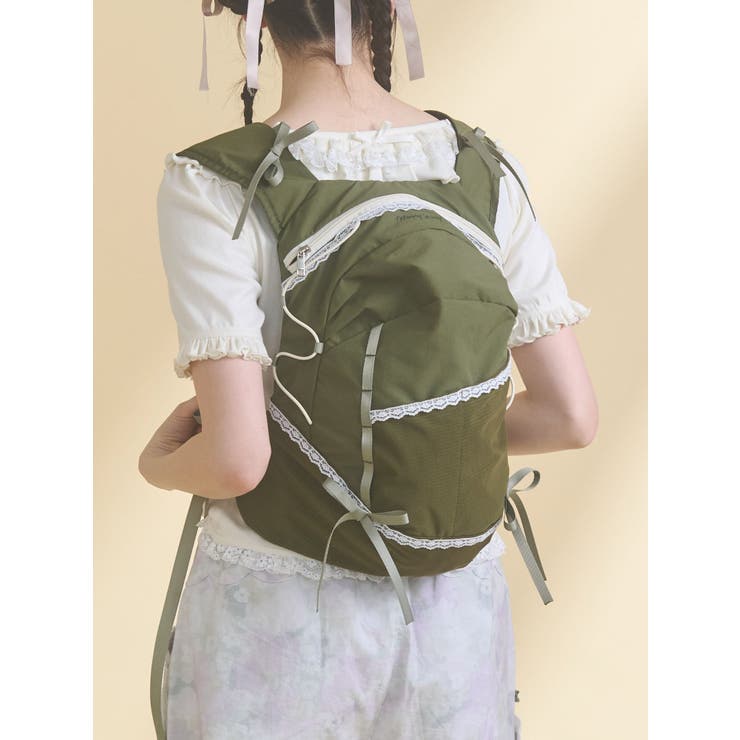 カーキ | Ribbon Daypack | merry jenny