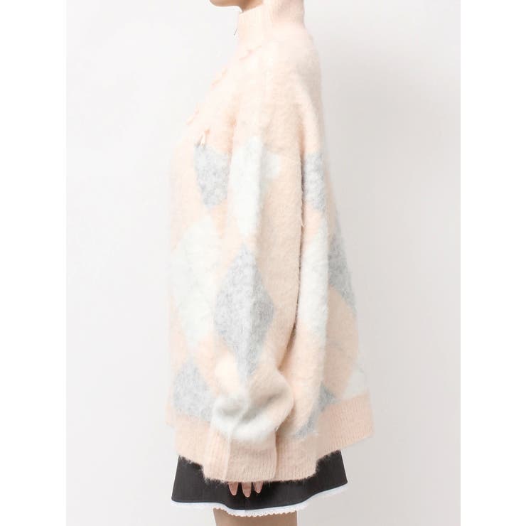 fluffyアーガイルZIPニット | merry jenny | 詳細画像15 