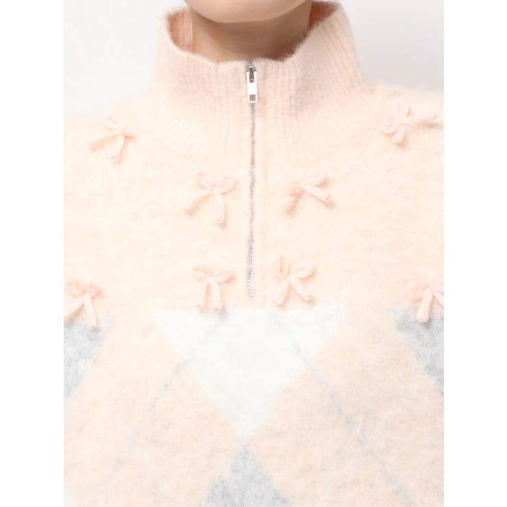 fluffyアーガイルZIPニット | merry jenny | 詳細画像17 