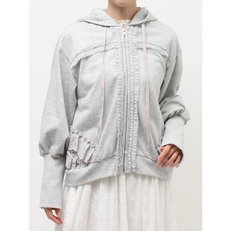 frill lace puff hoodie | merry jenny | 詳細画像20 