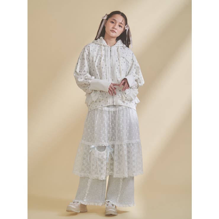 frill lace puff hoodie | merry jenny | 詳細画像5 