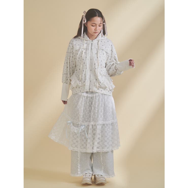 frill lace puff hoodie | merry jenny | 詳細画像6 