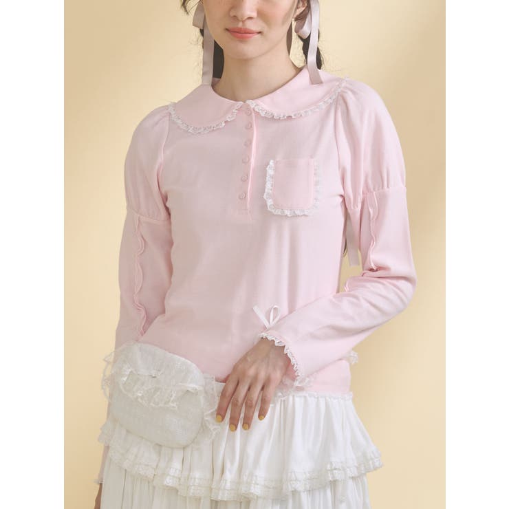 ピンク | frilly polo tops | merry jenny