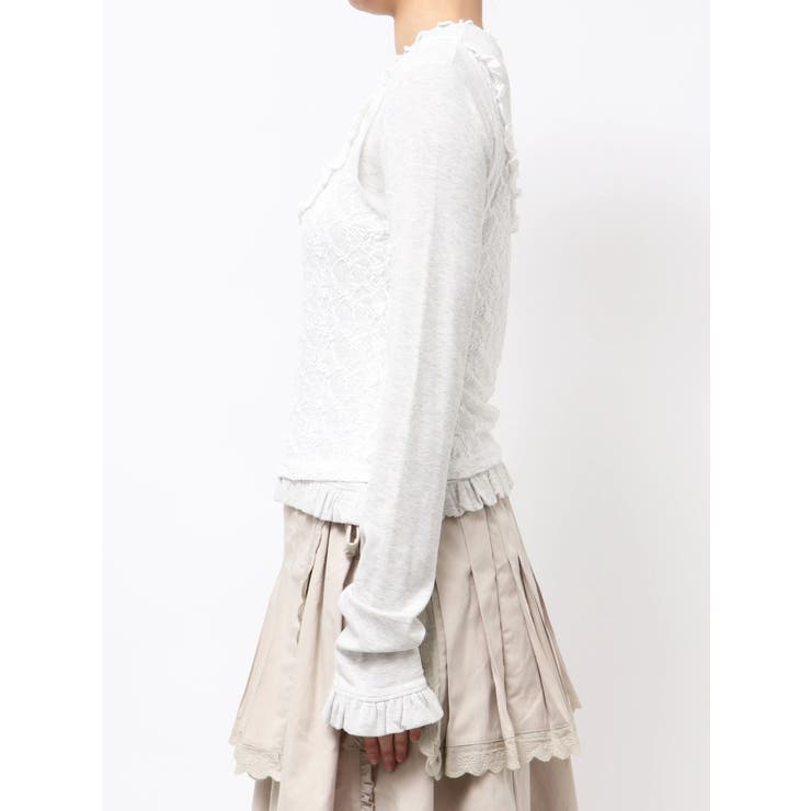 lace layered long tee | merry jenny | 詳細画像19 