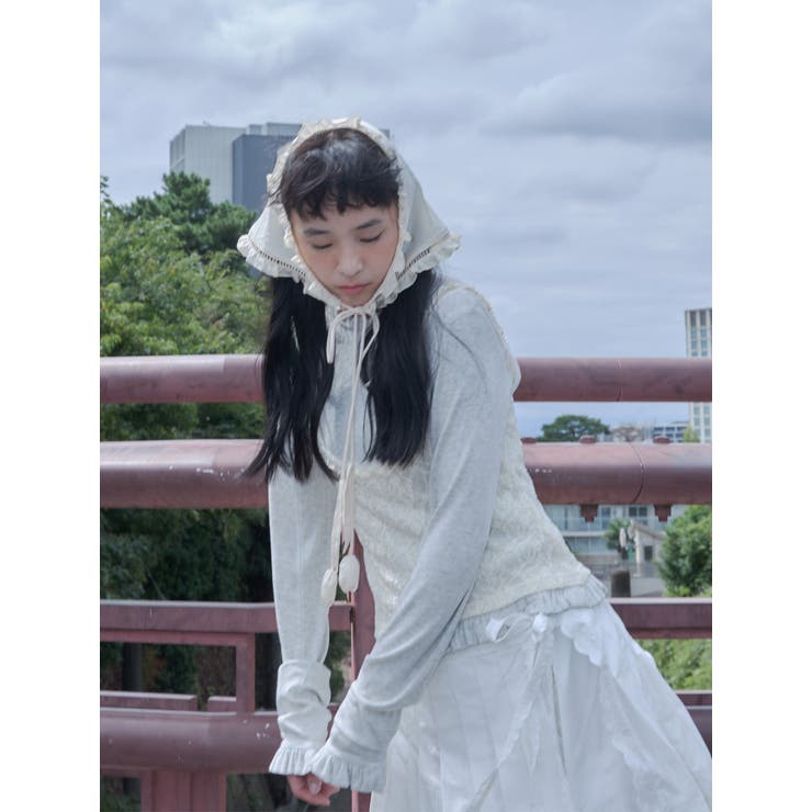 lace layered long tee | merry jenny | 詳細画像3 