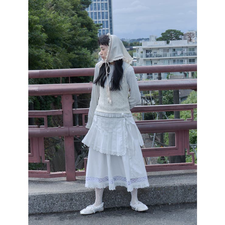 lace layered long tee | merry jenny | 詳細画像4 