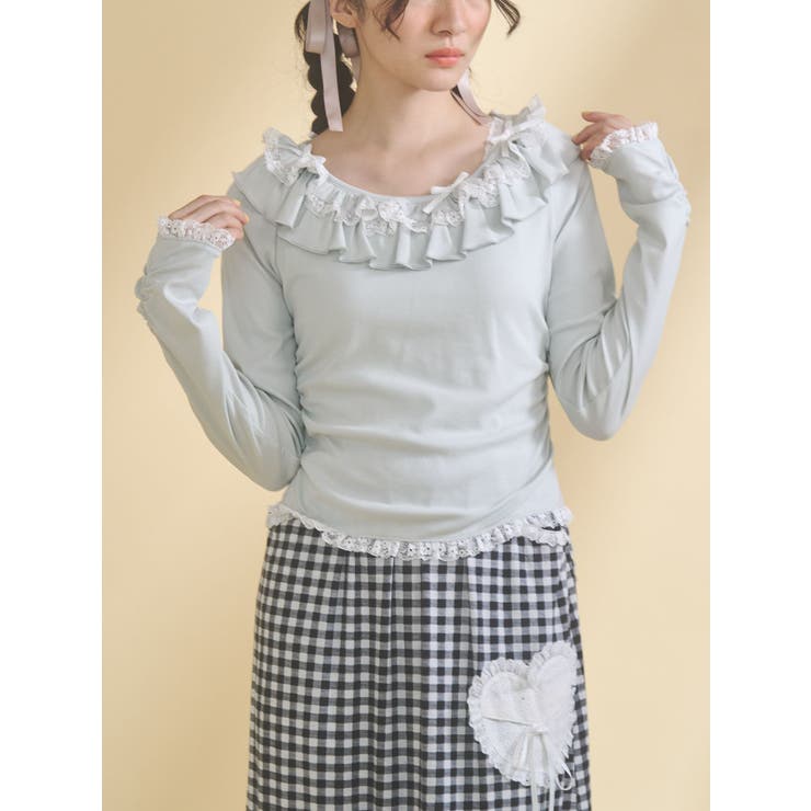 ミントグリーン | romantic frill tops | merry jenny