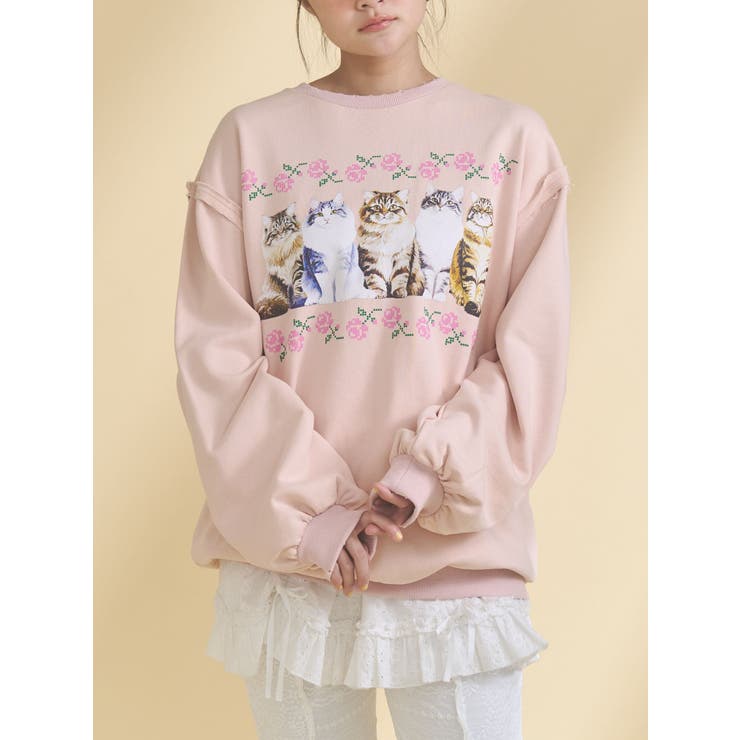 ピンク | blooming catスウェット | merry jenny