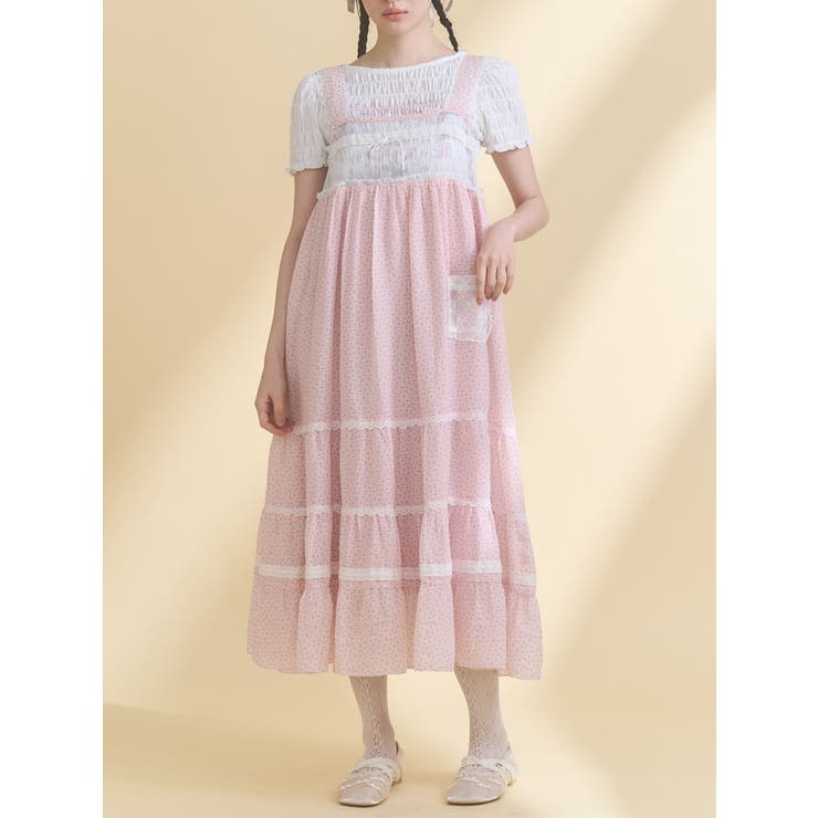 ピンク | petit flower sheer switchワンピース | merry jenny