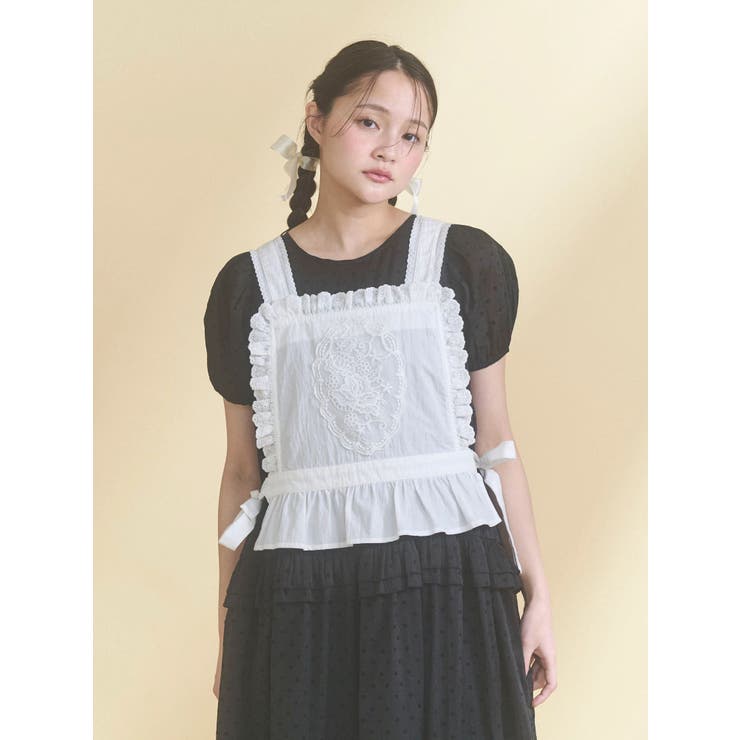 petit flowerフロッキーパフワンピース[品番：MKSW0069472]｜merry