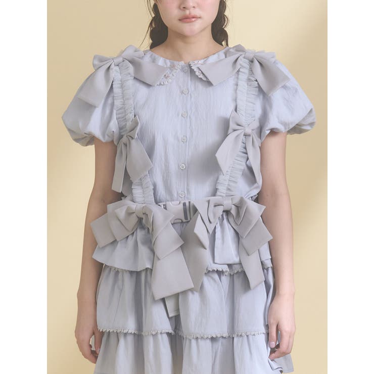 アイスブルー | Tulle ribbon harness | merry jenny