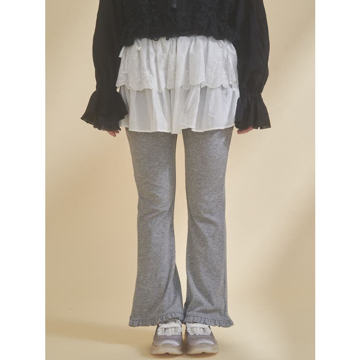 グレー | lace skirt flare pants | merry jenny
